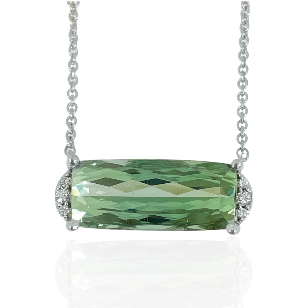 mint tourmaline & diamond necklace