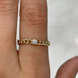 diamond cuban link ring