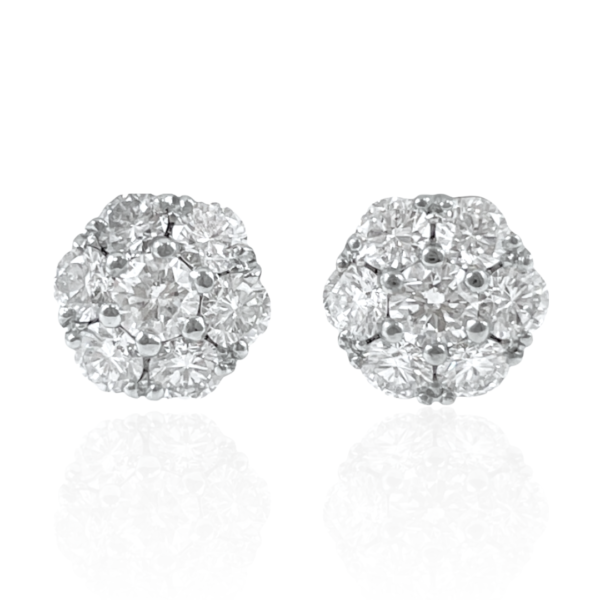 estate appx 1.16ctw diamond cluster earrings