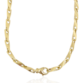 14kt solid fishtail link chain