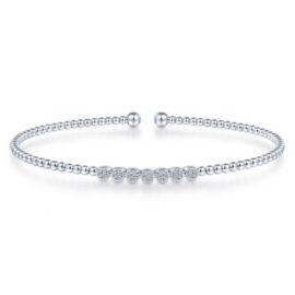 diamond cluster cuff bracelet