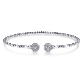 white gold diamond hexagon cap bracelet