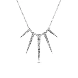 diamond multi spike necklace