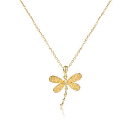 citrine & diamond dragonfly pendant