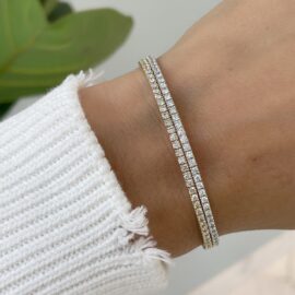 white gold diamond flex bangle bracelet