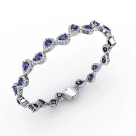 teardrop shape sapphire & diamond bracelet