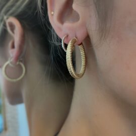 Textured hoop earrings