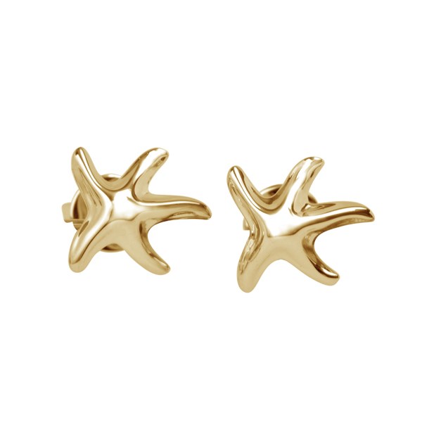 yellow gold starfish earrings