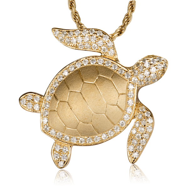 diamond turtle pendant