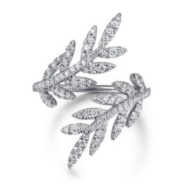 diamond bypass leaf ring