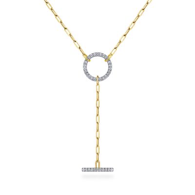 Diamond Circle Y-Knot NECKLACE
