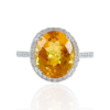 SHING ON CIR10053 - 14KW CITRINE OVAL DIA HALO RING