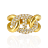BDW USA BDDR4494 18KY .68CTW PAVE LINK RING