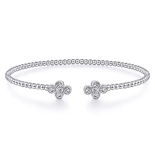 diamond double quatrafoil bead cuff