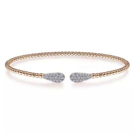 pave diamond teardrop bead cuff