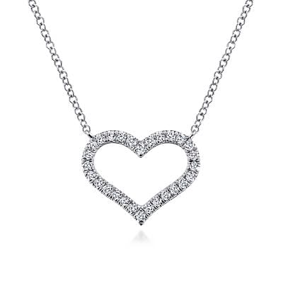 diamond open heart necklace