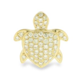 pave diamond turtle pendant