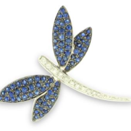 diamond and sapphire dragonfly pendant