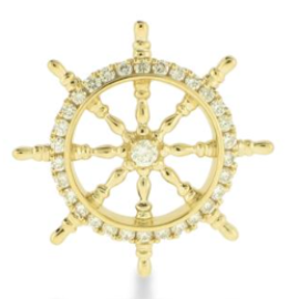 diamond ships wheel pendant