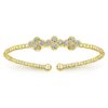 three quatrefoil diamond bead cuff