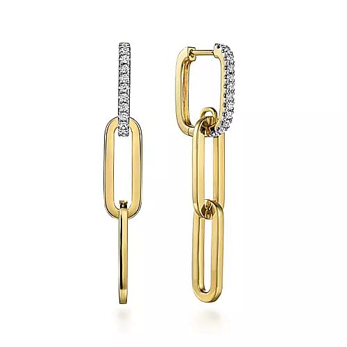diamond paperclip earrings