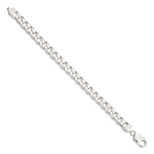 sterling silver solid 9mm curb link bracelet