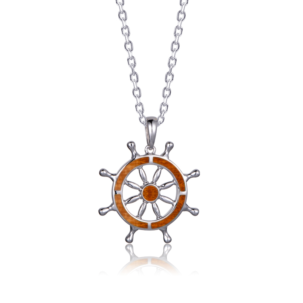 Chesapeake Ships wheel pendant Sterling Silver - Chesapeakejewelers