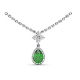 teardrop emerald and diamond necklace