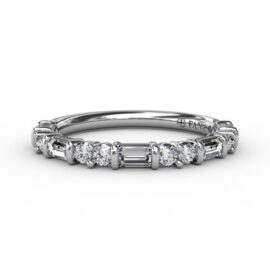 baguette and round diamond band