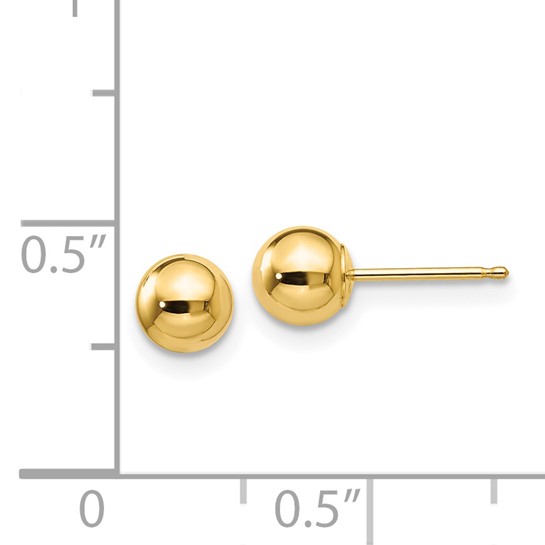 5mm Gold Ball Stud Earrings | Jupiter Jewelry Inc