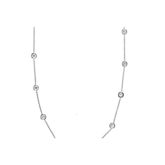 bezel set diamond 1.40ctw necklace