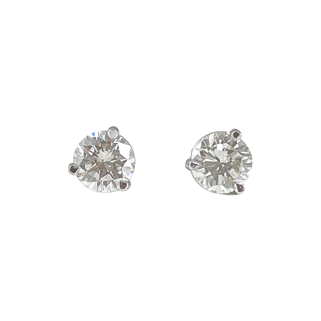 diamond stud earrings, 1.06ctw