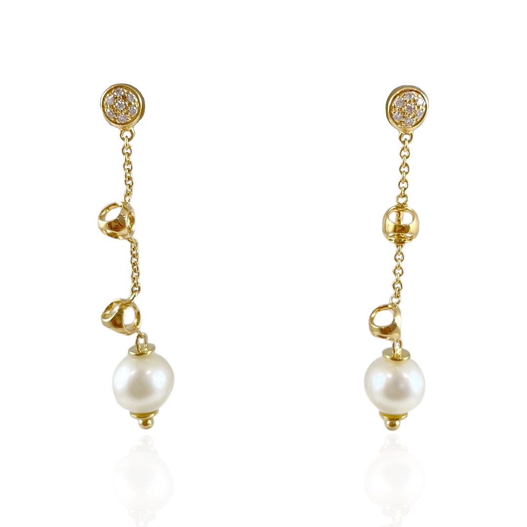 estate Di Modolo Triadra collection pearl and diamond earrings