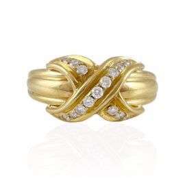 Tiffany & Co 18ky X diamond ring