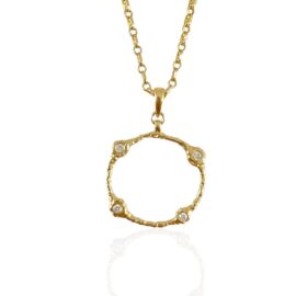 estate 18kt open circle diamond pendant