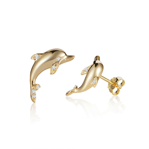 dolphin diamond earrings