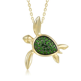 tsavorite turtle pendant