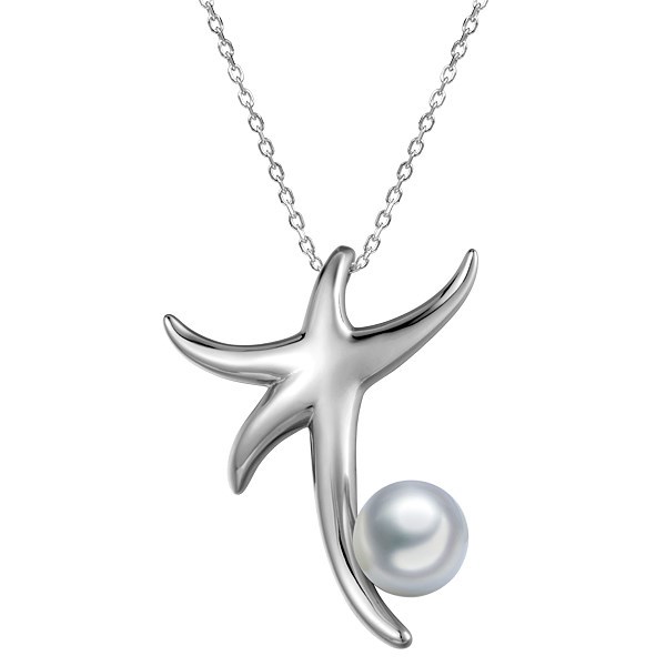 starfish pendant with freshwater pearl