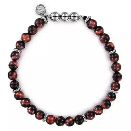 sterling silver tiger eye bead bracelet