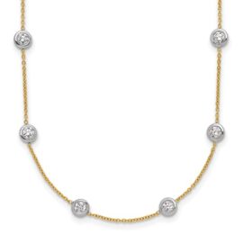 multi diamond bezel set necklace