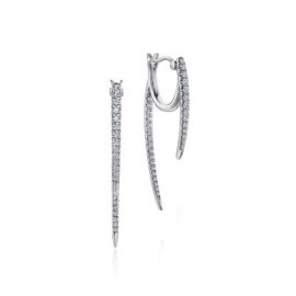diamond threader drop earrings