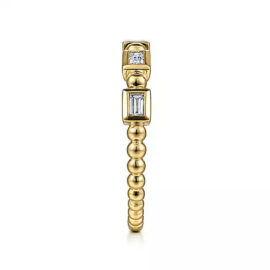 straight baguette diamond stackable ring
