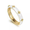 yellow gold and white enamel ring