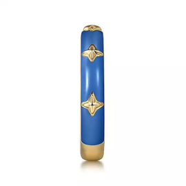gold and blue enamel ring