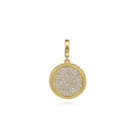 pave diamond medallion pendant
