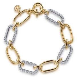 gold and diamond link bracelet