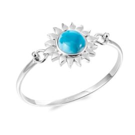 sunflower bangle topper inlay with larimar
