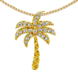 palm tree pendant with diamonds